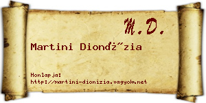 Martini Dionízia névjegykártya